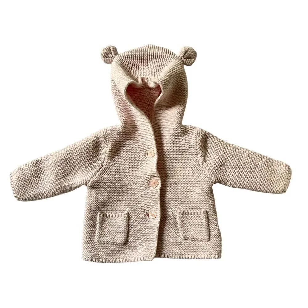 Baby Gap Girl’s Hooded Cotton Cardigan Sweater, Sz:3-6m